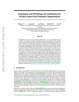 Expansion and Shrinkage of Localization for Weakly-Supervised Semantic
  Segmentation