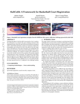 KaliCalib: A Framework for Basketball Court Registration