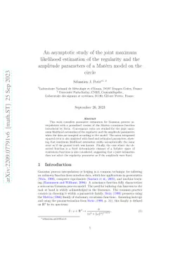 An asymptotic study of the joint maximum likelihood estimation of the
  regularity and the amplitude parameters of a Mat{é}rn model on the circle