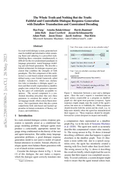 The Whole Truth and Nothing But the Truth: Faithful and Controllable
  Dialogue Response Generation with Dataflow Transduction and Constrained
  Decoding