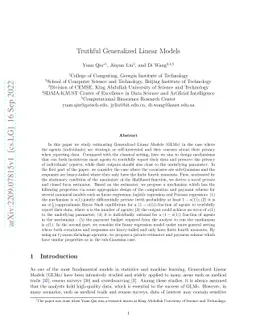 Truthful Generalized Linear Models