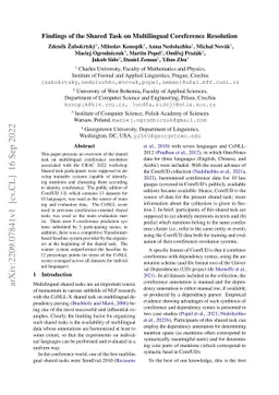 Findings of the Shared Task on Multilingual Coreference Resolution