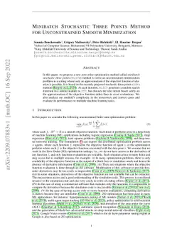 Minibatch Stochastic Three Points Method for Unconstrained Smooth
  Minimization