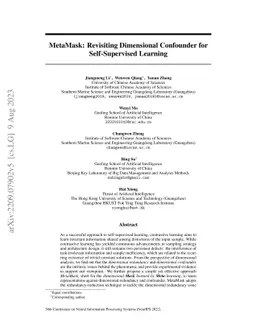 MetaMask: Revisiting Dimensional Confounder for Self-Supervised Learning