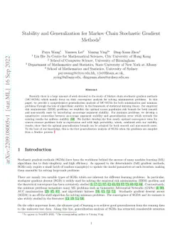 Stability and Generalization for Markov Chain Stochastic Gradient
  Methods