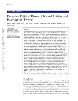 Detecting Political Biases of Named Entities and Hashtags on Twitter