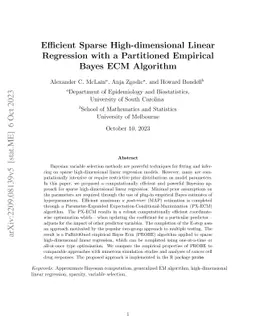 Sparse high-dimensional linear regression with a partitioned empirical
  Bayes ECM algorithm