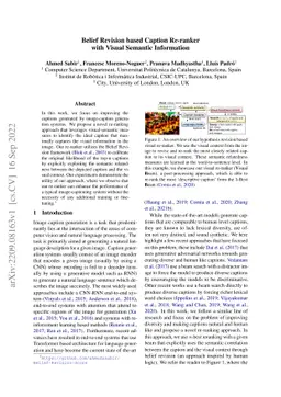 Belief Revision based Caption Re-ranker with Visual Semantic Information