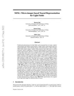 MiNL: Micro-images based Neural Representation for Light Fields