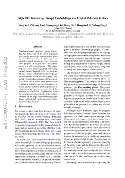 TripleRE: Knowledge Graph Embeddings via Tripled Relation Vectors