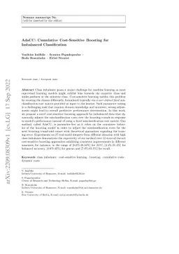 AdaCC: Cumulative Cost-Sensitive Boosting for Imbalanced Classification