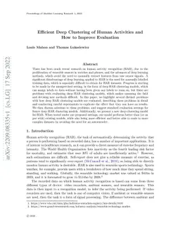 Efficient Deep Clustering of Human Activities and How to Improve
  Evaluation
