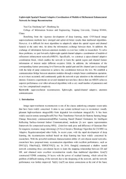 Lightweight Spatial-Channel Adaptive Coordination of Multilevel
  Refinement Enhancement Network for Image Reconstruction