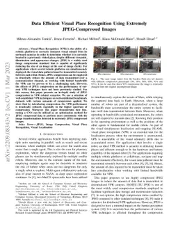 Data Efficient Visual Place Recognition Using Extremely JPEG-Compressed
  Images