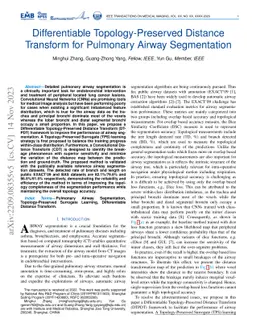 Differentiable Topology-Preserved Distance Transform for Pulmonary
  Airway Segmentation