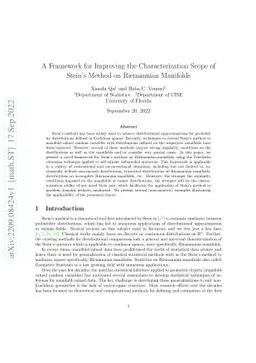 A Framework for Improving the Characterization Scope of Stein's Method
  on Riemannian Manifolds