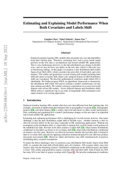Estimating and Explaining Model Performance When Both Covariates and
  Labels Shift