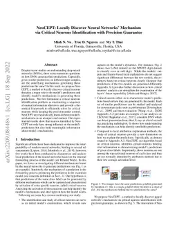 NeuCEPT: Locally Discover Neural Networks' Mechanism via Critical
  Neurons Identification with Precision Guarantee