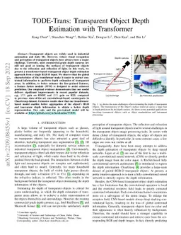 TODE-Trans: Transparent Object Depth Estimation with Transformer