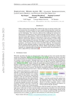 Simplifying Model-based RL: Learning Representations, Latent-space
  Models, and Policies with One Objective