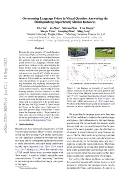 Overcoming Language Priors in Visual Question Answering via
  Distinguishing Superficially Similar Instances