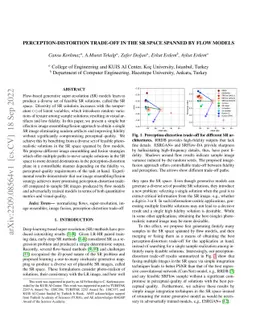 Perception-Distortion Trade-off in the SR Space Spanned by Flow Models