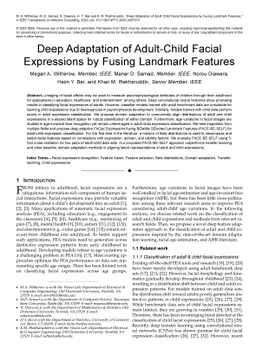 Deep Adaptation of Adult-Child Facial Expressions by Fusing Landmark
  Features