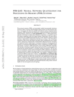 PIM-QAT: Neural Network Quantization for Processing-In-Memory (PIM)
  Systems