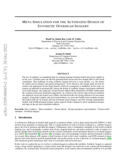 Meta-simulation for the Automated Design of Synthetic Overhead Imagery