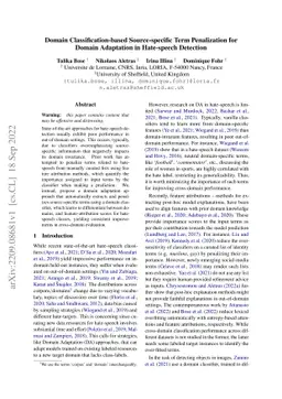 Domain Classification-based Source-specific Term Penalization for Domain
  Adaptation in Hate-speech Detection