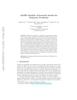 AdvDO: Realistic Adversarial Attacks for Trajectory Prediction