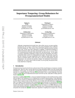 Importance Tempering: Group Robustness for Overparameterized Models