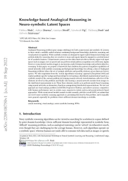 Knowledge-based Analogical Reasoning in Neuro-symbolic Latent Spaces