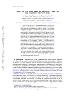 Theory of functional principal component analysis for discretely
  observed data