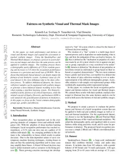 Fairness on Synthetic Visual and Thermal Mask Images