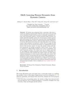 D&D: Learning Human Dynamics from Dynamic Camera