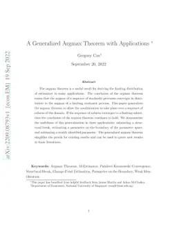 A Generalized Argmax Theorem with Applications