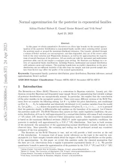 Normal approximation for the posterior in exponential families