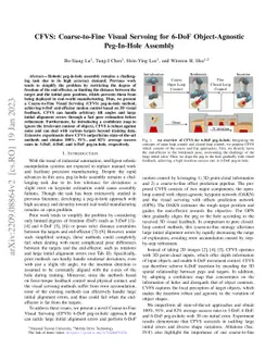 CFVS: Coarse-to-Fine Visual Servoing for 6-DoF Object-Agnostic
  Peg-In-Hole Assembly