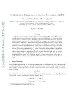 Gradient Norm Minimization of Nesterov Acceleration: $o(1/k^3)$