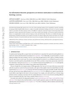 An information-theoretic perspective on intrinsic motivation in
  reinforcement learning: a survey