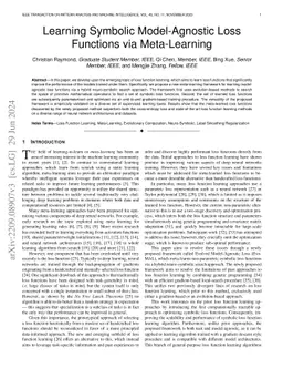 Learning Symbolic Model-Agnostic Loss Functions via Meta-Learning