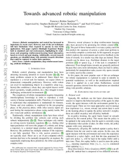 Towards advanced robotic manipulation