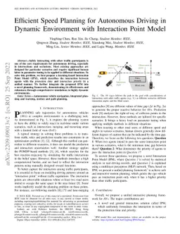 Efficient Speed Planning for Autonomous Driving in Dynamic Environment
  with Interaction Point Model