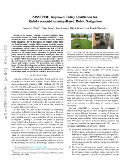 MSVIPER: Improved Policy Distillation for Reinforcement-Learning-Based
  Robot Navigation