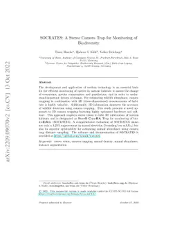SOCRATES: A Stereo Camera Trap for Monitoring of Biodiversity