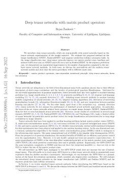 Deep tensor networks with matrix product operators