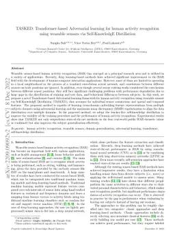 TASKED: Transformer-based Adversarial learning for human activity
  recognition using wearable sensors via Self-KnowledgE Distillation