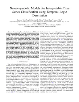 Neuro-symbolic Models for Interpretable Time Series Classification using
  Temporal Logic Description