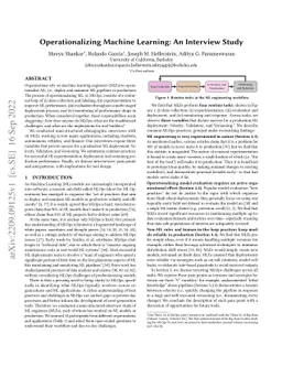 Operationalizing Machine Learning: An Interview Study